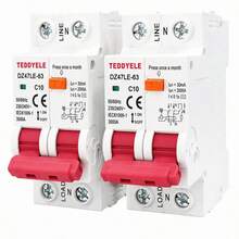 DZ47LE-63 RCBO 2P 剩餘電流斷路器 30mA 230V C16/C20/C32 過載短路漏電保護 微型斷路器 CE 認證 - 紅色 - 查看 9