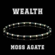 Moss Agate Bead Bracelet Symbolizing Wealth, Attracting Prosperity And Opportunity, Handmade Elastic Cord Spiritual Jewelry, Suitable For Daily Wear - Multicolor - View 2