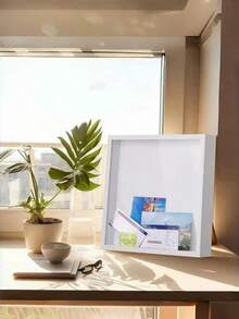 1pc Square Music Travel Souvenir Display Box, Photo Frame, Keepsake Storage Box, Wall-Mounted Photo Frame, Photo Display Box, Room Decor, Suitable For Collecting Concert Tickets, Travel Ticket Stubs, Flight Tickets, World Map Marker Storage Box - Multicolor - View 3