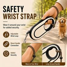 [Retractable Dog Leash] Heavy-Duty Retractable Dog Leash Set, 16FT/5M Anti-Tangle Walking Rope, With Anti-Escape Safety Wristband, One-Click Brake Lock, Comfortable Non-Slip Handle, Suitable For Small, Medium And Large Dogs [Halloween Christmas] Gift - Multicolor - View 6