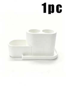 1pc Electric Toothbrush Holder, Desktop Decor, Can Hold 2 Electric Toothbrushes And 1 Toothpaste, Detachable Design For Easy Daily Cleaning - Storage Tool, Bathroom Organization, Keep Bathroom Tidy - Multicolor - View 9