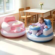 Inflatable Baby Seat With Bowl Tray, Portable Floor Chair, Learning To Sit Up, 3-36 Months, Travel Booster Seat Gift - Multicolor - View 2