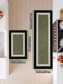 1pc Neutral Sage Green Long Runner Rug, Suitable For Bathroom, Kitchen, Outdoor, Hallway, Bedroom, Living Room, Machine Washable Easy Clean Non-Slip Entryway Mat, Autumn Home Decor Carpet Accessory - Multicolor - View 16