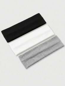 Punk Gothic Black White Grey Metal Eyelet Headband, Wide Elastic Non-Slip Hair Hoop, Suitable For Yoga Sports, Avant-Garde Metal Buckle Eyelet Daily Fashion Women's Hair Accessory - Multicolor - View 14