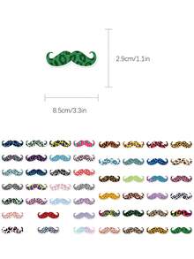 50pcs Colorful Leopard Print Mustache Stickers Decoration Phone Case Refrigerator Planner Notebook Diary Guitar Scrapbook Planner Luggage Helmet Skateboard Laptop Self-Adhesive Decals - Colorful Leopard Print Mustache - View 9