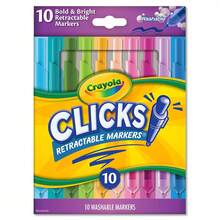 Bộ bút marker thu hồi Crayola Clicks 10 cây, màu sắc rực rỡ, không khô, dễ giặt, bền màu, dụng cụ tô vẽ cho trẻ em, đồ dùng thiết yếu tựu trường, quà tặng cho bé - Nhiều màu - Xem 10