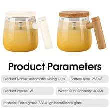Electric Self-Stirring Coffee Mug 13.53oz Portable Glass Cup High-Speed Self-Stirring Coffee Stirring Cup Suitable For Restaurant, Gym, Park, School (2 AAA Batteries Not Included) - Multicolor - View 11