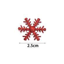 50pcs/Pack Non-Woven Fabric Colorful Gold Glitter Christmas Six-Petal Snowflake Decoration Material 2.5cm Holiday Party Decor Gift Handmade DIY Clothing Box Packaging Accessories Hair Ornament Headpiece Jewelry Accessory Material - Six-petal Snowflake - View 5