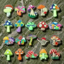 20pcs Transparent Fluorescent Mushroom Shoe Charms, Suitable For Various Sandals, Party Favors, Glowing Design - Multicolor - View 2