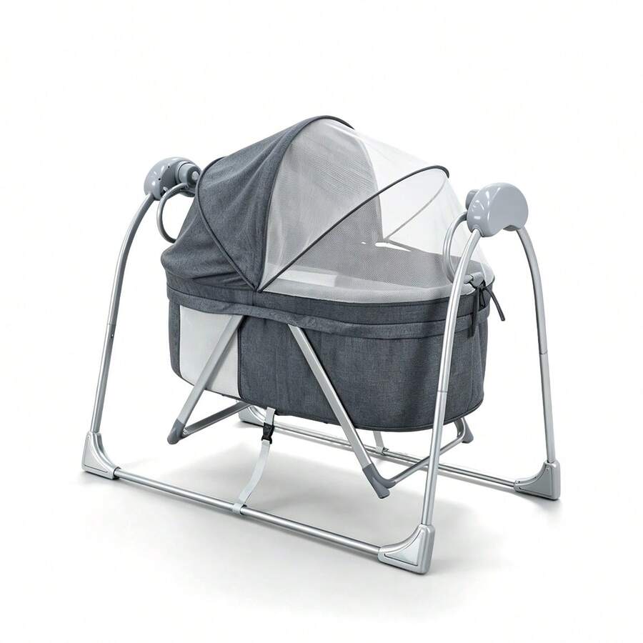 Carriola Eléctrica para Bebé con Asistencia Inteligente, Cochecito de Paseo Plegable con Motor Silencioso, Sistema de Freno Automático y Arnés de 5 Puntos, Apta de 0 a 36 Meses - Gris - Ver 1