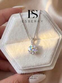 1pc Sparkling Diamond Inlaid Necklace, Elegant And Versatile, Suitable For Daily Wear, Perfect Gift For Women, Exquisite Jewelry, Holiday Gift - Sparkling Diamond Necklace - View 2