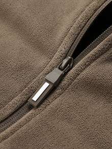 Vancamel Pulse Men's Solid Color Hooded Thermal Lined Jacket, Outdoor Commute Warm Jacket, Versatile Sporty Minimalist Coat, Autumn/Winter - Brown - View 5