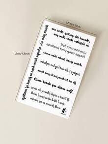 STARTTOOS 1pc Black Minimalist Artistic Inspirational Handwritten English Quote Pattern Party Gift Music Festival DIY Holiday Gift Temporary Waterproof Tattoo Sticker For Arm Waist Abdomen - Black - View 8