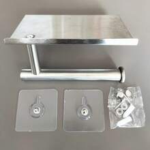 Stainless Steel Wall-Mounted Toilet Paper Holder With Shelf - Stylish Bathroom Accessory, Space-Saving - A - View 8
