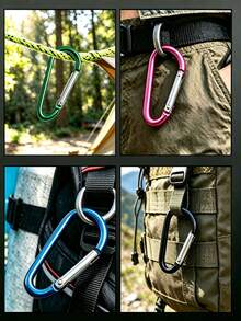 3PCS.6PCS. Spiral T-Handle Tent Stake Set Heavy Duty Screw Pegs With Tent Guy Rope D-Ring Buckle Outdoor Camping Tent Accessories - Multicolor - View 10