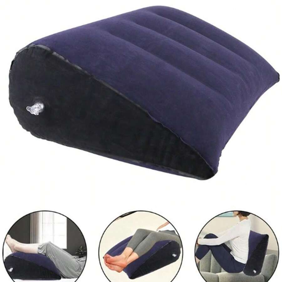 1/2pcs Inflatable Leg And Knee Support Pillow - Wedge Pillow, Gently Elevates Legs, Relaxes Muscles, Relieves Swelling, Improves Circulation, Suitable For Sleeping And Reading, Wedge Pillow For Sleep, Dark Gray