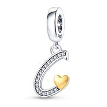 1pc S925 Sterling Silver Letter Pendant, Rhinestone Inlaid Dual Color Heart Design, 26 English Letters Available, Exquisite Hollow Craftsmanship, Original Bracelet Necklace DIY Pendant Chain Jewelry Making, Personalized Name Identifier Accessory, Suitable For Daily Wear And Holiday Gifts, Comes With Elegant Gift Box - Silver - View 34