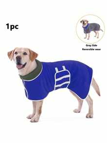 1pc Reversible Dog Absorbent Bathrobe, Plush Bathrobe, Soft And Comfortable, Quick-Drying And Adjustable, Suitable For Different Dog Breeds And Body Types, Ideal For Bathing, Swimming, Beach And Daily Care - Multicolor - View 46