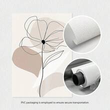 3Pcs Abstract Line Flower Canvas Wall Art, Neutral Beige Botanical One Line Art Prints, Minimalist Boho Floral Poster For Living Room, Bedroom, Kitchen, Home Decoration, Posters & Prints, Frameless - 427 - View 4