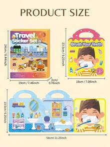 Bộ 6 cuốn sách dán sticker jelly tái sử dụng cho trẻ em - Đồ chơi giáo dục sớm di động có tay cầm, mềm chống nước, có thể dán lại, sách hoạt động cảnh chơi dán sticker cho trẻ tập chơi, quà tặng học tập, sách giáo dục, quà tặng sinh nhật/Giáng sinh/Năm mới hoàn hảo - Nhiều màu - Xem 12