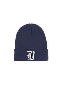 1Pc Women A‑Z Gothic Letter Cuffed Ribbed Knit Beanie, Personalized Warm Winter Knitted Hat For Ladies Daily Casual Wear - Navy Blue - View 6
