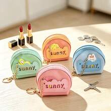 Cute Cartoon Mini Semi-Circle Coin Purse, Small Item Lipstick Coin Key Storage Bag, DIY Bag Charm - Multicolor - View 1