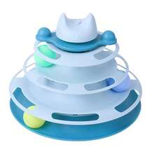 1pc Multi-Layer Cat Ball Toy, Interactive Puzzle Rolling Ball Cat Teaser, 3-Layer Track Fun Cat Toy With Top Cat Ear Design, Indoor Pet Exercise And Boredom Relief Toy - Multicolor - View 4