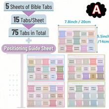 Unisex Bible Tabs, 75 Pieces, Pink Bible Tabs, Bible Book Tabs, Bible Study Tabs, Bible Index Tabs, Bible Learning Supplies, Perfect Gift - Bible Label - View 8