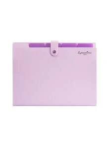 1 pieza Carpeta archivo acordeón multicapa simple con gráfico de letra, para oficina, archivo escolar, útiles escolares, vuelta al cole 6RL1 - Púrpura malva - Ver 11