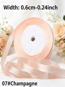 1 Roll 25 Yards 6mm Satin Ribbon, DIY Wedding Christmas Decoration Bow Making Handmade Cards Gift Floral Accessories - Multicolor - View 6