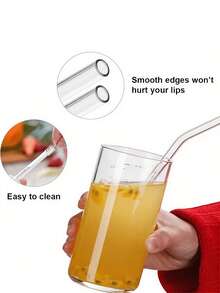 Ống hút thủy tinh trong suốt chịu nhiệt, ống hút uống nước thẳng và cong bằng thủy tinh borosilicate cao cấp, tái sử dụng cho đồ uống và cocktail, phụ kiện thiết yếu cho nhà, tiệc, quầy bar, du lịch, bếp, trang trí nhà bếp mùa thu, đồ dùng quay lại trường học - Nhiều màu - Xem 5