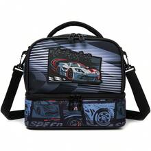 1pc Boys' Cute Dual Compartment Bag With Adjustable Shoulder Strap Cute Pattern Back To School For Students - Double-layer Bread Rolls - View 18