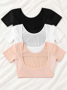 1pc Breathable Underarm Sweat-Absorbing Vest, Washable Anti-Sweat Pad For Women And Girls - Color - View 1