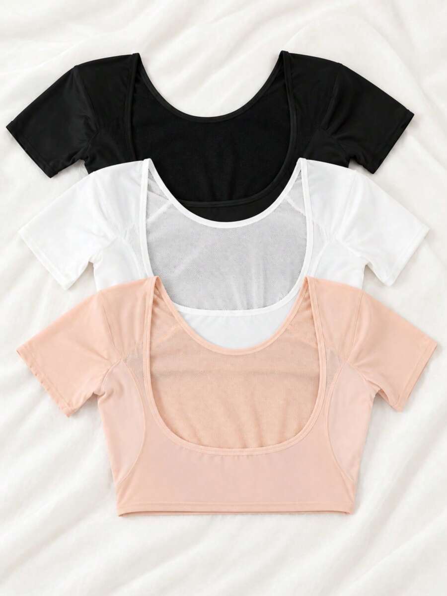 1pc Breathable Underarm Sweat-Absorbing Vest, Washable Anti-Sweat Pad For Women And Girls - Color - View 1