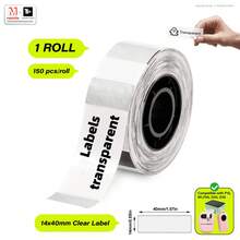 Marklife Clear Label Maker Tape, Transparent Thermal Label Paper, Available In Multiple Sizes For P11/M1/P12/P15/P50 Label Printers, Ideal For Schools And Homes, DIY Thanks Stickers, 1 Roll, 2Roll, 4Roll, Black On Clear - View 21