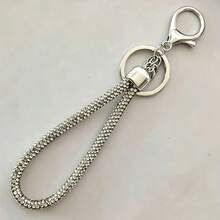 1pc Fashion Rhinestone Lanyard Pendant, Bag, Car Keychain, Women's Minimalist Key Chain - Multicolor - View 10