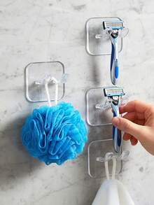 2026 New Shower Razor Holder (1pc) Self-Adhesive Razor Hook, Removable And Reusable, Suitable For Wall, Bath Sponge Hook, Towel Accessory, Ideal For Bathroom, Kitchen, Guest Room, Spring, Easter, Labor Day, Father's Day Gift - Multicolor - View 1