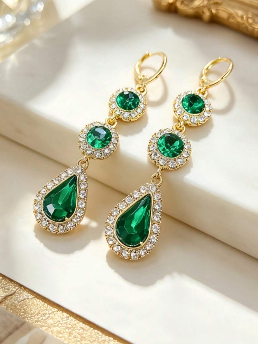 1 Pair Of Fashionable Personalities Long Style Temperament Earrings Suitable For Wedding Parties And Gift Giving - White - View 1