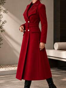 Women Overcoats - Red - View 7