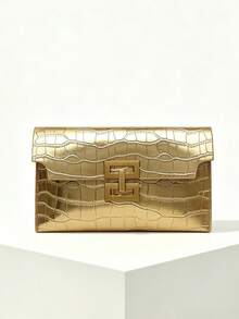 High-End Fashion Versatile Elegant Portable Premium Quality Minimalist Retro Large Capacity Clutch Bag Chic High-Quality Bestselling Women's Handbag Retro Crocodile Embossed - Multicolor - View 1