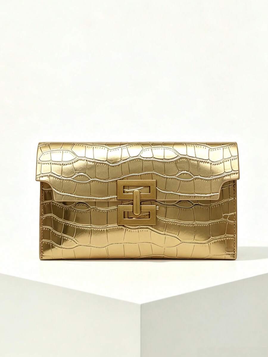 High-End Fashion Versatile Elegant Portable Premium Quality Minimalist Retro Large Capacity Clutch Bag Chic High-Quality Bestselling Women's Handbag Retro Crocodile Embossed - Multicolor - View 1