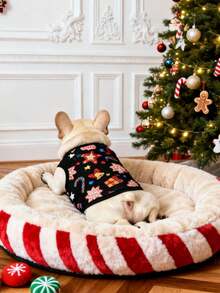 The 3estie 3eastie 2pcs Christmas Deer Print Fun Pattern Pet Vest, Physical Flea Prevention, Reduces Shedding, Insulated & Breathable, Suitable For Small And Large Dogs And Cats, Indoor And Outdoor - Multicolor - View 6