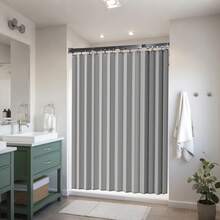 Foldable Shower Curtains Rod | 54.7 Inches 4-Fold | Wall Mount Shower Curtains Rod with 70.8in X 70.8in Shower Curtains| for Bathroom Bathtub Clothing Store - 1PC - Übersicht 12