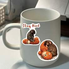 50 buah Stiker Punch Monkey untuk Skateboard, Casing Ponsel, Laptop, Kulkas, Koper, Pintu Kamar Tidur, Tablet, Buku Harian, Stiker Hadiah Belajar - Hitam - View 12