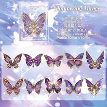 Paket Stiker Foil Emas Kupu-kupu Seri Penebusan Impian Stiker Dekoratif DIY Gaya Kupu-kupu yang Sangat Menarik Cocok untuk Scrapbooking - Satu ukuran cocok untuk semua. - View 9