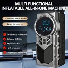 jkuoo Portable Heavy Duty Car Emergency Jump Starter Pump, 180PSI Digital Tire Pressure Gauge & Compressor, Multi-Function Car Emergency Kit, Built-In Large Capacity Battery - Suitable For Gasoline Or Electric Vehicles, Equipped With Multiple Adapters, LED Flashlight. - Multifunctional All-in-one Pump [Main Unit + Accessories] - View 9