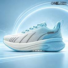 ONEMIX 2026 新款男士時尚運動休閒跑鞋,舒適吸震輕量透氣網布慢跑鞋,馬拉松訓練健身運動鞋,戶外登山防滑男鞋,日常走路休閒男士運動鞋,氧氣空間氣泡中底技術吸震輕量彈性運動鞋,中性款 - 賓利藍 - 查看 3