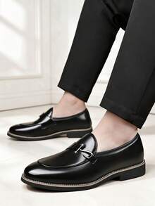 QRLQRL Men's Horsebit Loafers, British Classic Style, Suitable For Office, Wedding, Daily Wear, Versatile, Plus Size 39-48 Available - Black - View 4