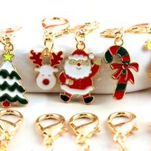 12pcs Christmas Gift Keychains, Star, Christmas Tree, Santa Claus, Snowman, Reindeer, Suitable For Father, Mother, Aunt, Grandmother, Brother And Younger Brother. Perfect Christmas Gift - Christmas Ornament - View 8