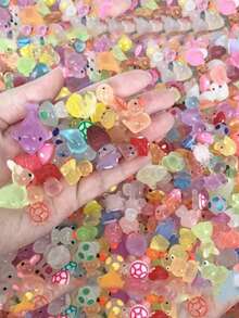 Resin Glow-In-The-Dark Small Animals, Handmade DIY Landscape Decor, Random Color, No Electricity Required, Suitable For Garden, Party, Micro Landscape, Pond, Dollhouse Decoration And Other Holiday Occasions, Random Style, Christmas Filler - Multicolor - View 5